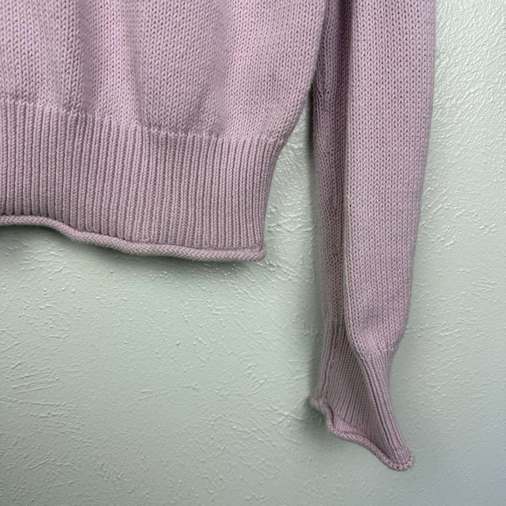 J.Crew Heritage Rollneck Cotton Sweater Peppermint Ice Lilac Purple Medium - Picture 4 of 9